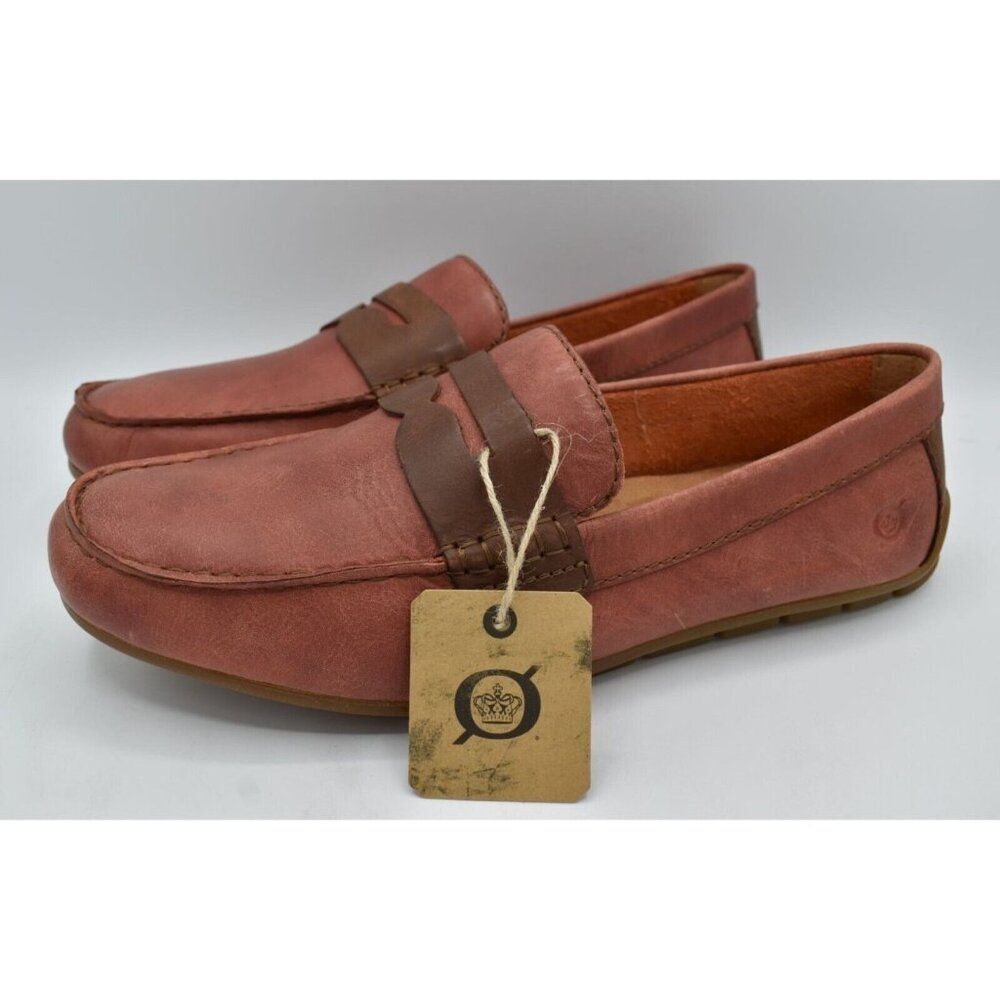 Born Mens Size 9 Andes Orange Brown Full Grain Leather Penny Loafers Shoes